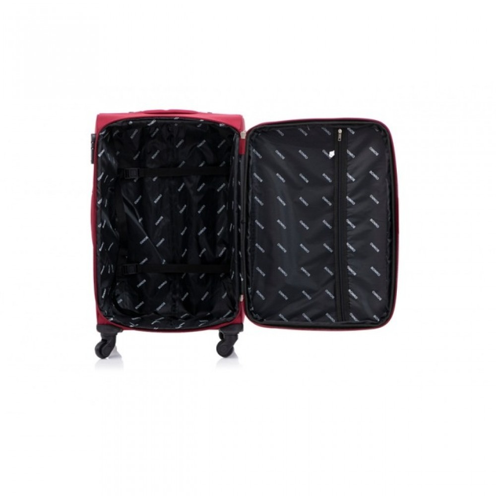 Валіза Bonro Tourist, 4 колеса, невелика, вишнева