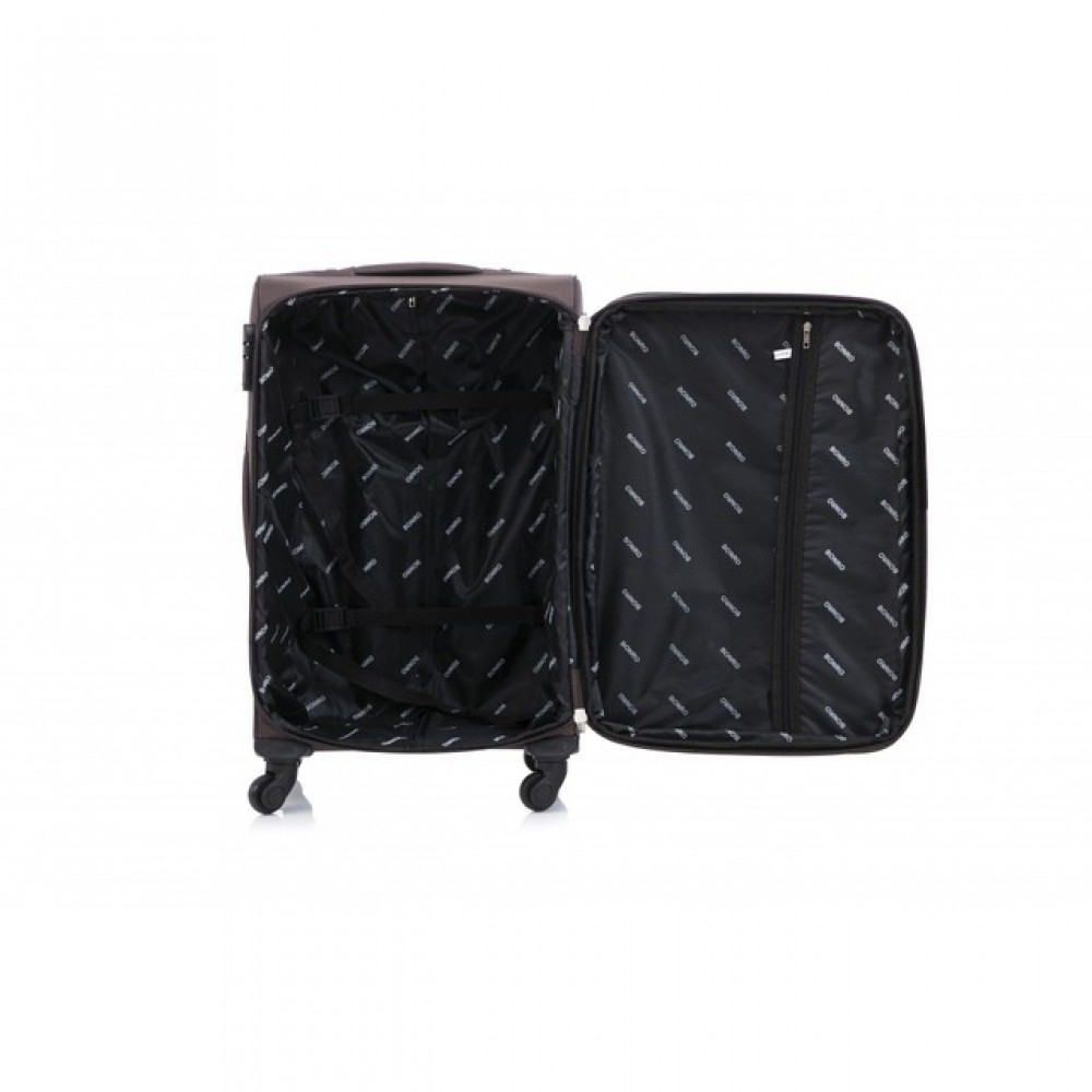 Чемодан Bonro Tourist, 4 колеса, маленький, коричневый