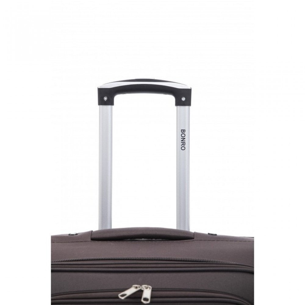 Чемодан Bonro Tourist, 4 колеса, маленький, коричневый