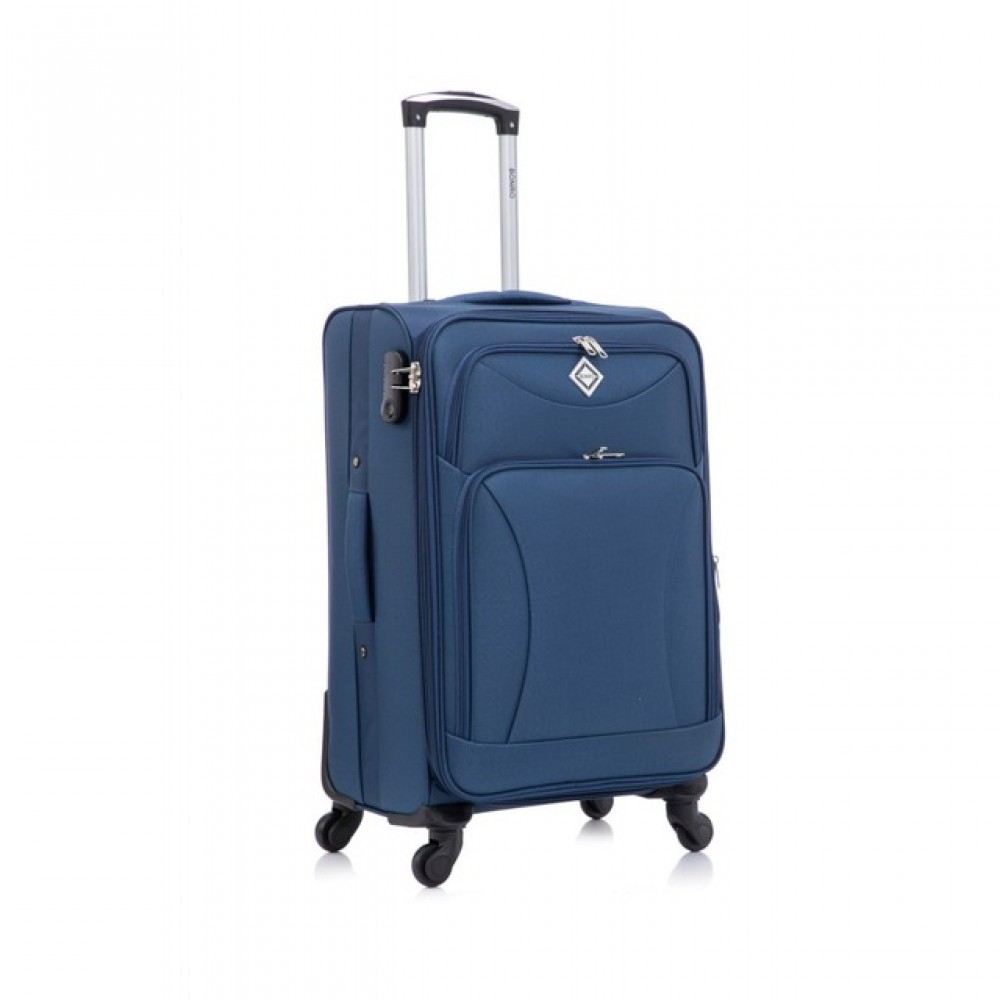 Валіза Bonro Tourist, 4 колеса, середня, синя