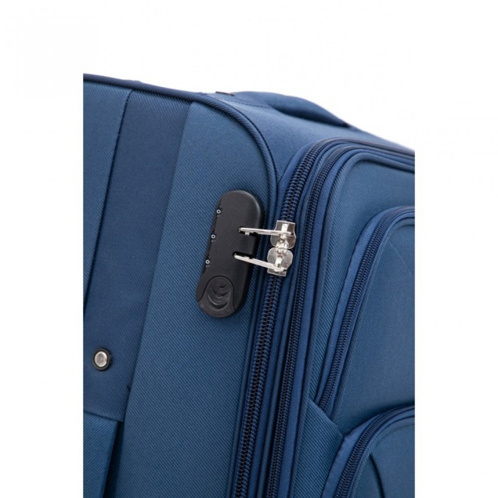 Валіза Bonro Tourist, 4 колеса, середня, синя