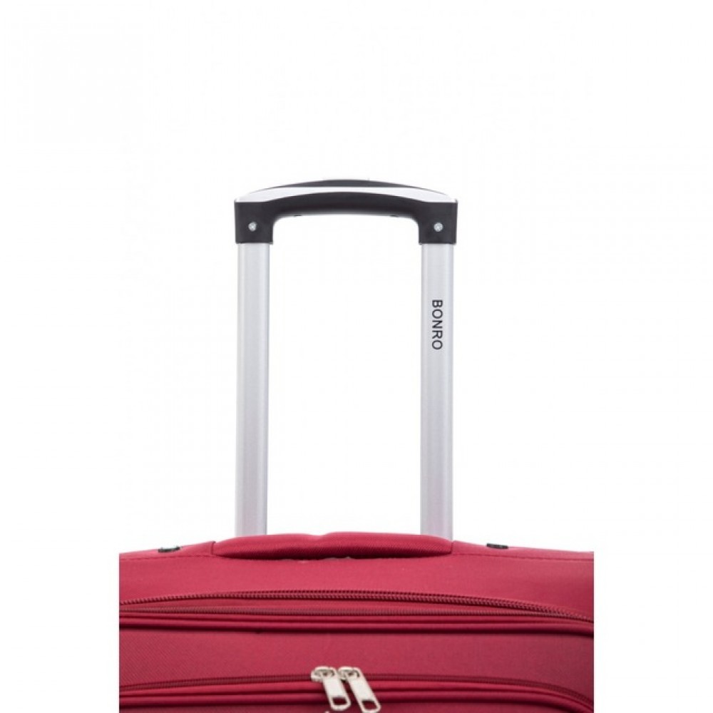 Валіза Bonro Tourist, 4 колеса, середня, вишнева