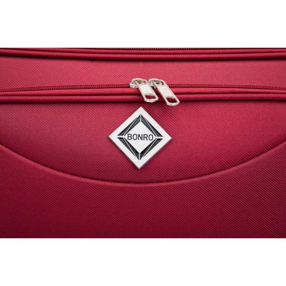 Валіза Bonro Tourist, 4 колеса, велика, вишнева