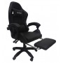 Геймерское кресло Bonro B-945 черное с подставкой для ног