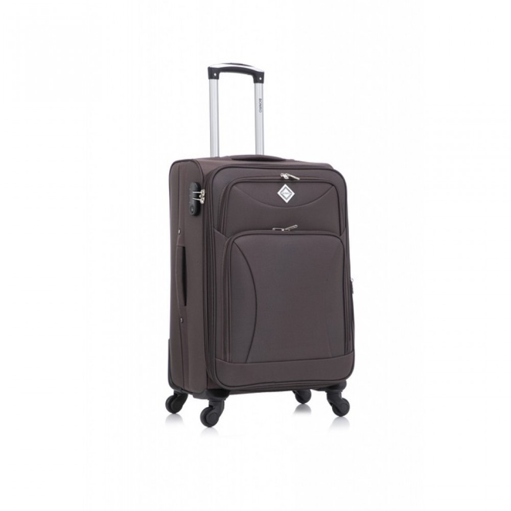 Чемодан Bonro Tourist, 4 колеса, средний, коричневый