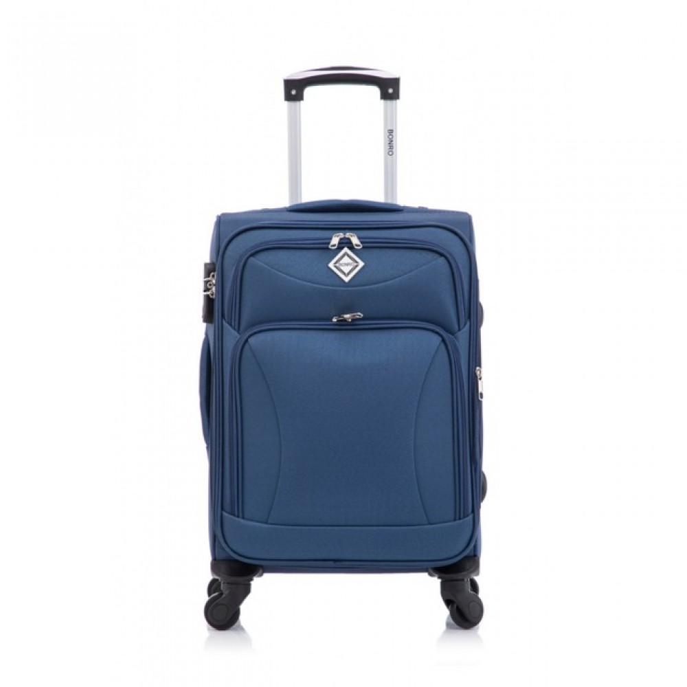 Валіза Bonro Tourist, 4 колеса, невелика, синя