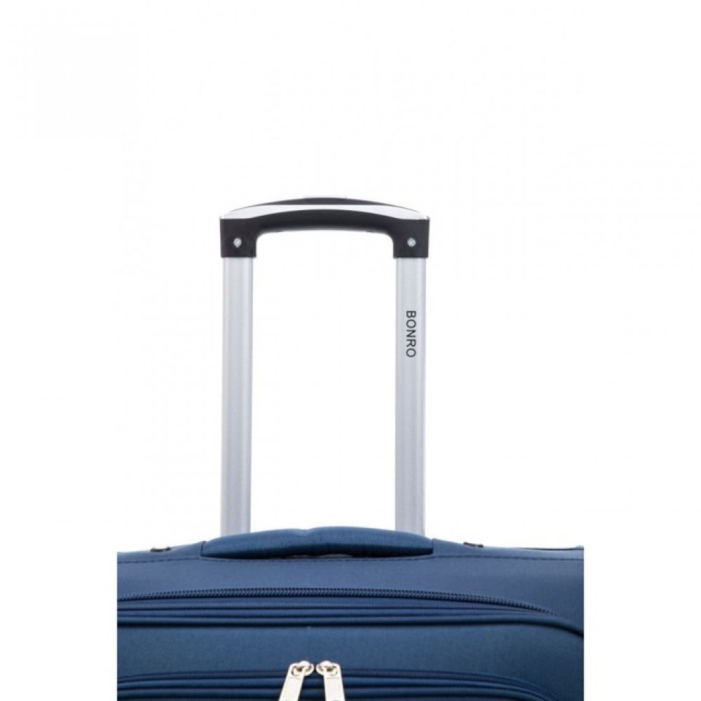 Валіза Bonro Tourist, 4 колеса, невелика, синя