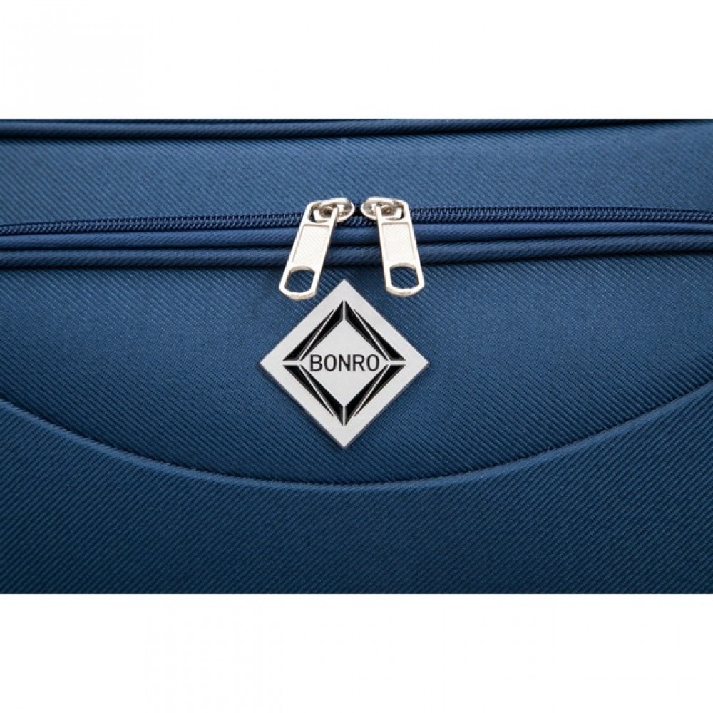 Валіза Bonro Tourist, 4 колеса, невелика, синя