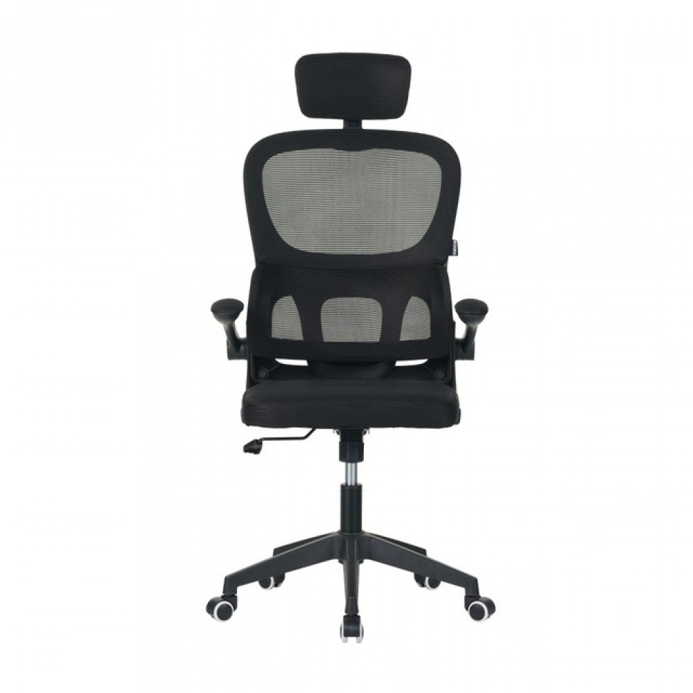 Офисное кресло на колёсах с подголовником Bonro B-122 чёрное