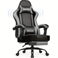 Крісло офісне з підставкою для ніг Bonro Racing B-059 сіре