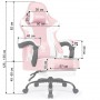 Геймерское кресло с подставкой для ног Bonro Glory DC-203 розово-белое