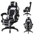 Крісло геймерське Bonro B-141 чорно-біле з підставкою для ніг