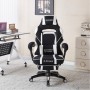 Крісло геймерське Bonro B-141 чорно-біле з підставкою для ніг