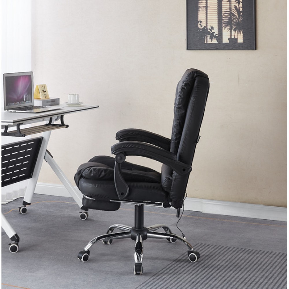 Крісло офісне з масажем та підставкою для ніг Bonro B-6071 чорне