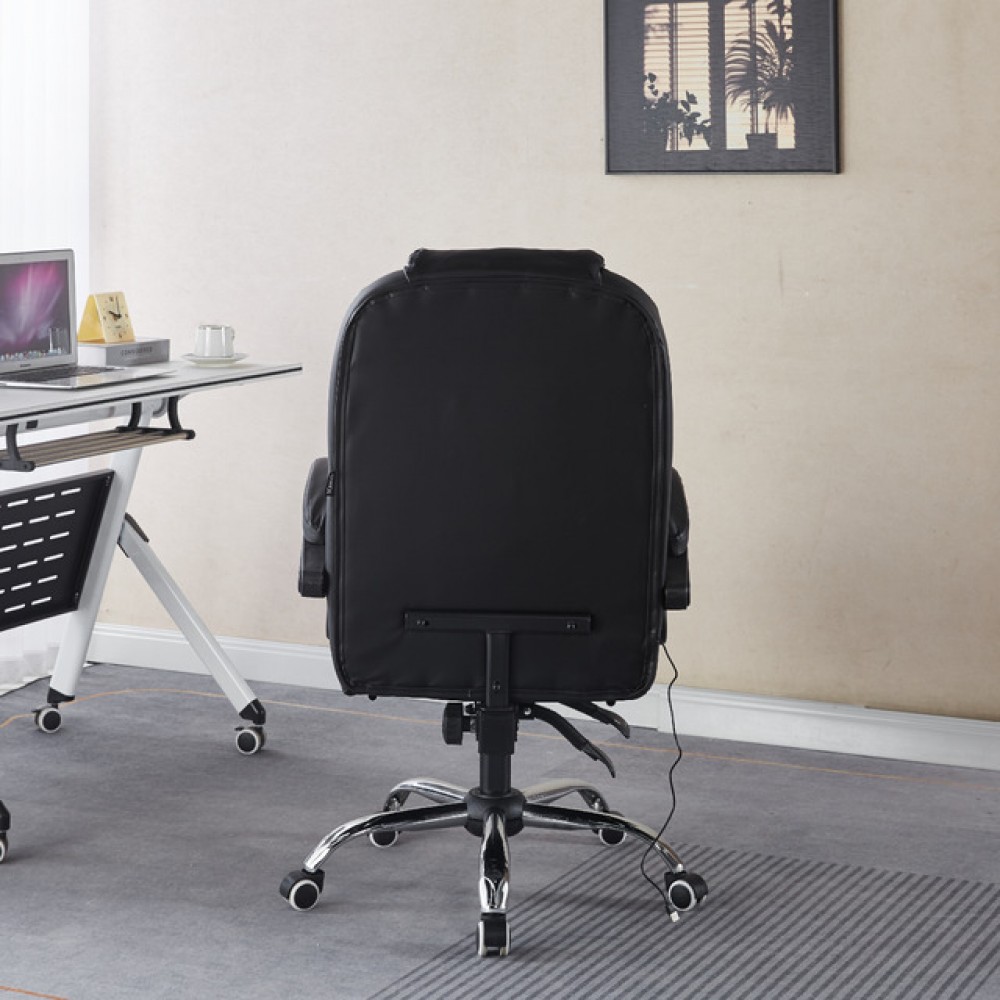 Крісло офісне з масажем та підставкою для ніг Bonro B-6071 чорне