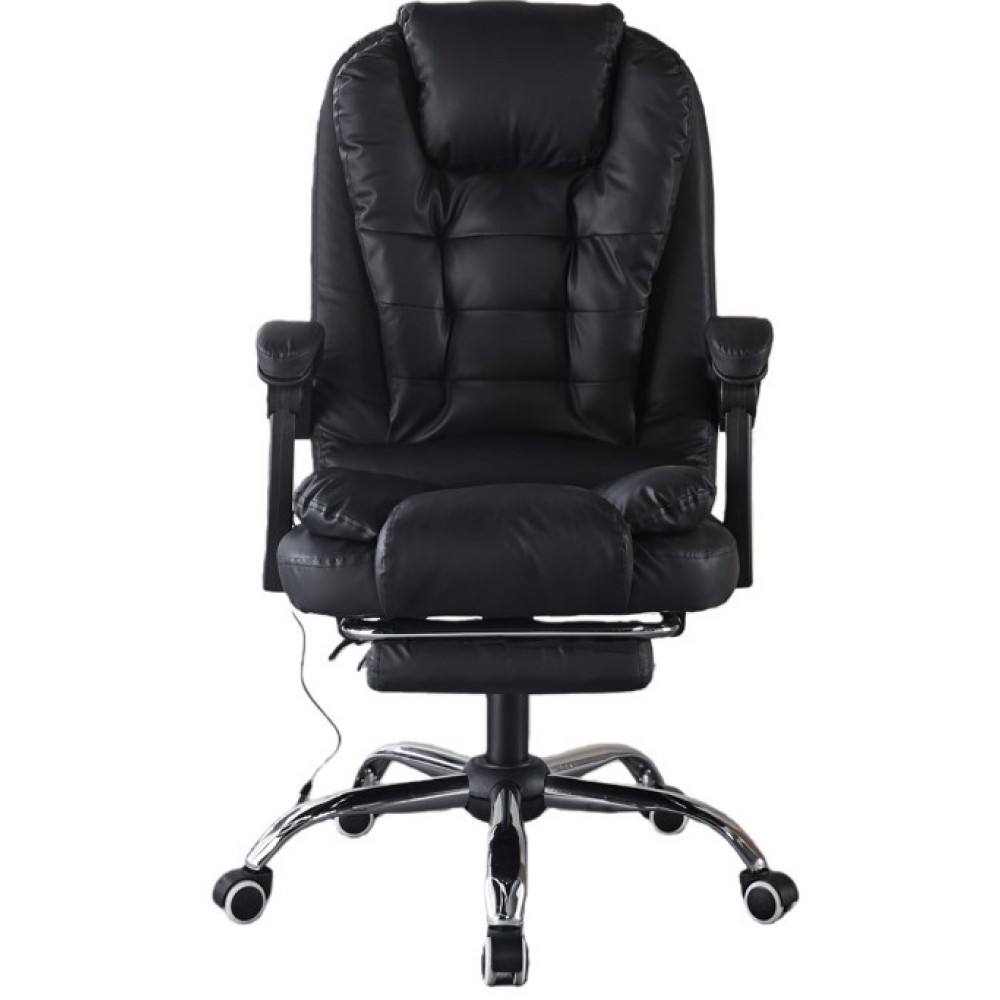 Крісло офісне з масажем та підставкою для ніг Bonro B-6071 чорне