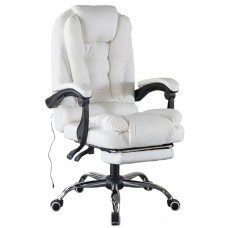 Крісло офісне з масажем та підставкою для ніг Bonro B-6071 біле