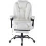 Крісло офісне з масажем та підставкою для ніг Bonro B-6071 біле