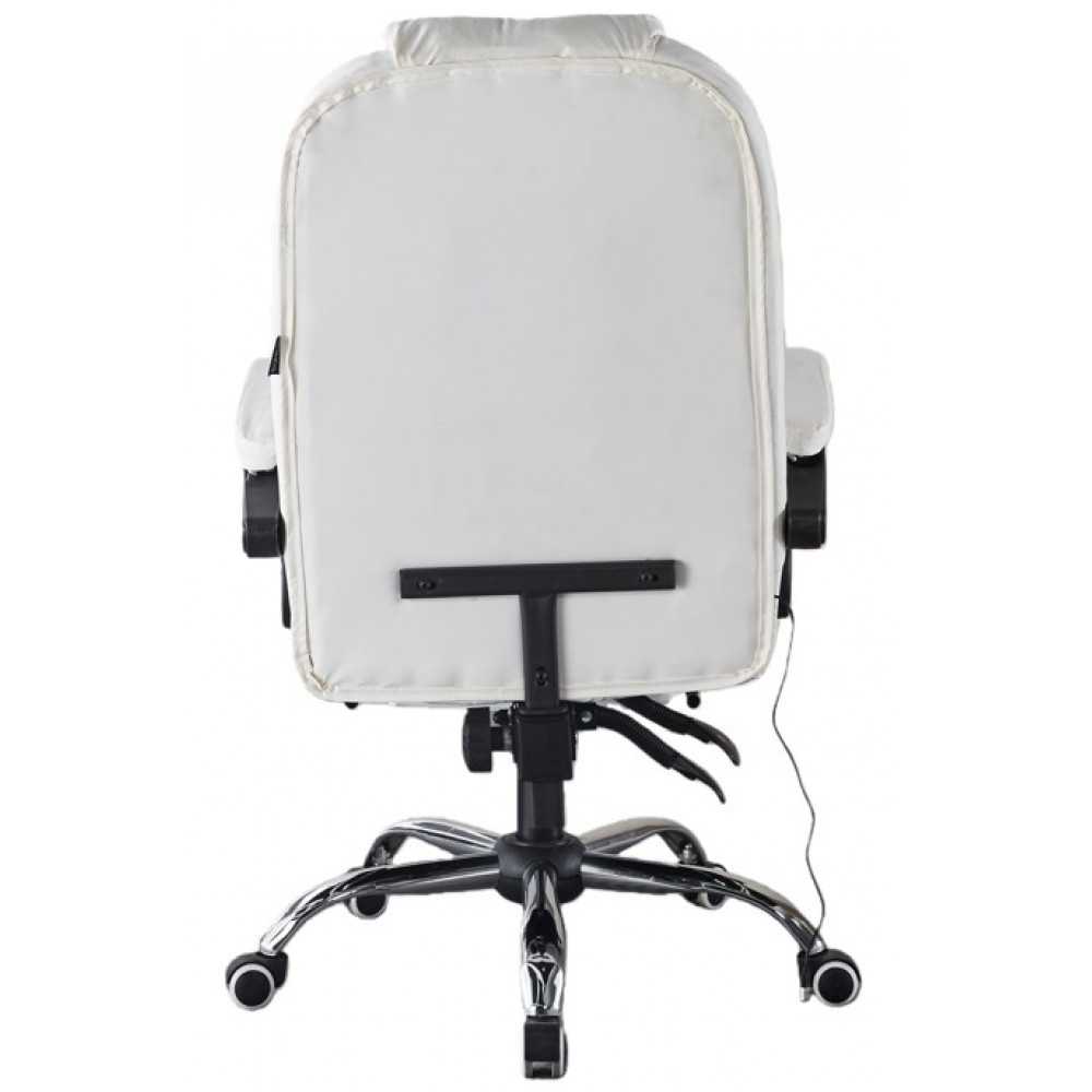 Крісло офісне з масажем та підставкою для ніг Bonro B-6071 біле