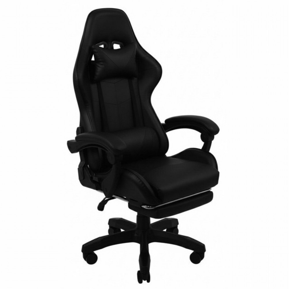 Геймерское кресло Bonro B-810 чёрное с подставкой для ног