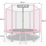 Батут Atleto 183 см з сіткою та драбинкою, рожевий