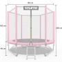 Батут Atleto 183 см з сіткою та драбинкою, рожевий