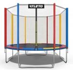 Батут Atleto Multikolor 404 см с сеткой и лестницей