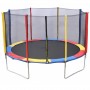 Батут Atleto Multikolor 404 см с сеткой и лестницей