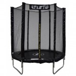 Батут Atleto 183 см з сіткою, чорний