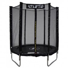 Батут Atleto 183 см з сіткою, чорний