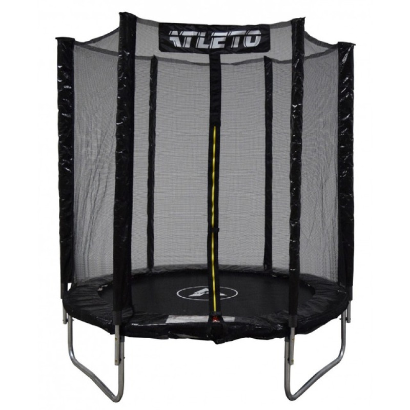 Батут Atleto 183 см з сіткою, чорний