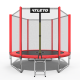 Батут Atleto 183 см с сеткой и лестницей, красный