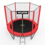 Батут Atleto 183 см з сіткою та драбинкою, червоний