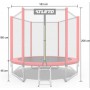 Батут Atleto 183 см з сіткою та драбинкою, червоний