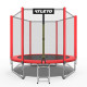 Батут Atleto 183 см с сеткой и лестницей, красный