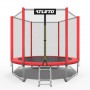 Батут Atleto 183 см з сіткою та драбинкою, червоний