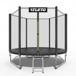Батут Atleto 312 см з сіткою та драбиною, чорний