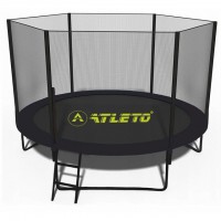 Батут Atleto Black 252 см с сеткой и лестницей
