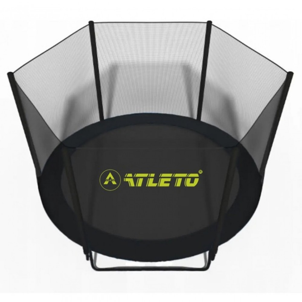 Батут Atleto Black 252 см з сіткою та драбинкою