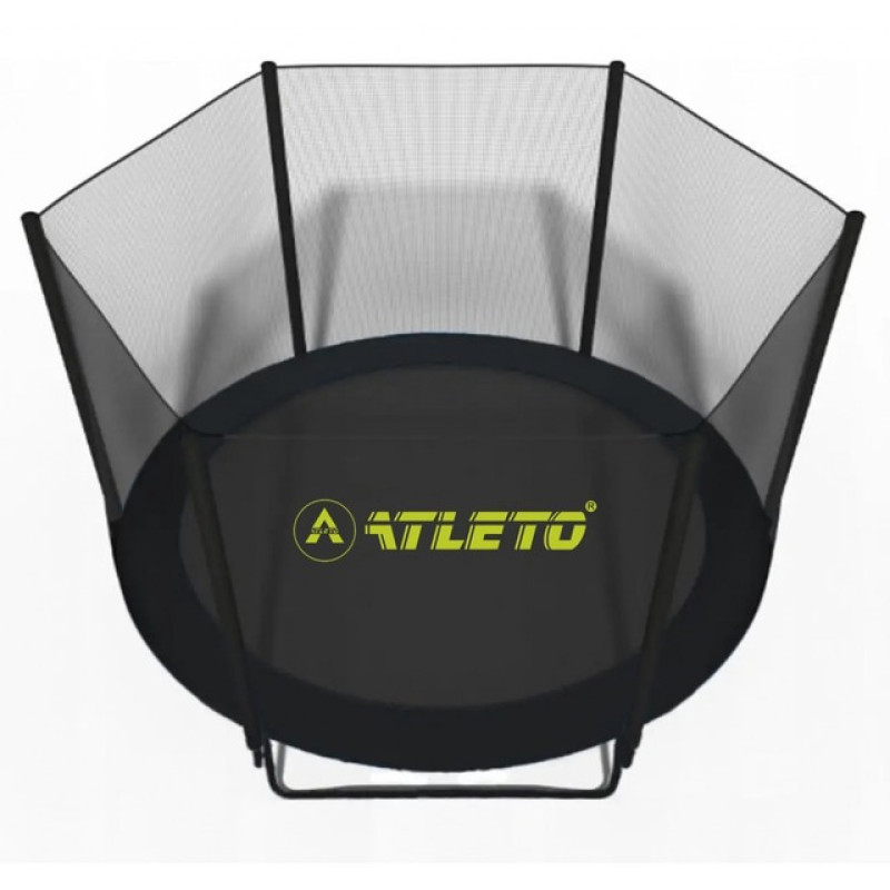 Батут Atleto Black 252 см с сеткой и лестницей