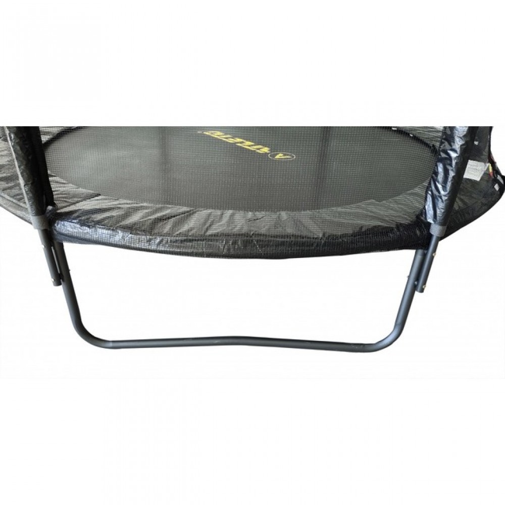 Батут Atleto Black 252 см з сіткою та драбинкою