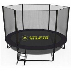 Батут Atleto Black 312 см з сіткою та драбинкою