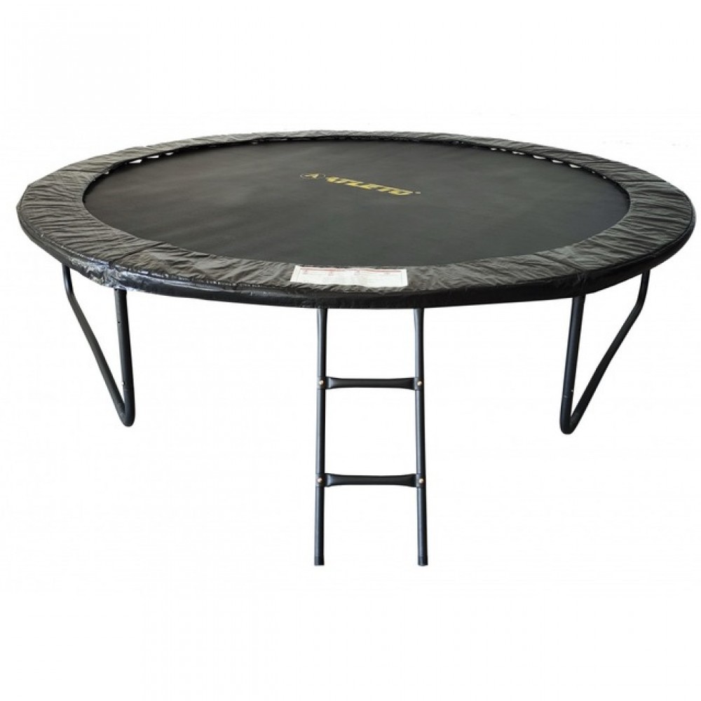 Батут Atleto Black 312 см з сіткою та драбинкою