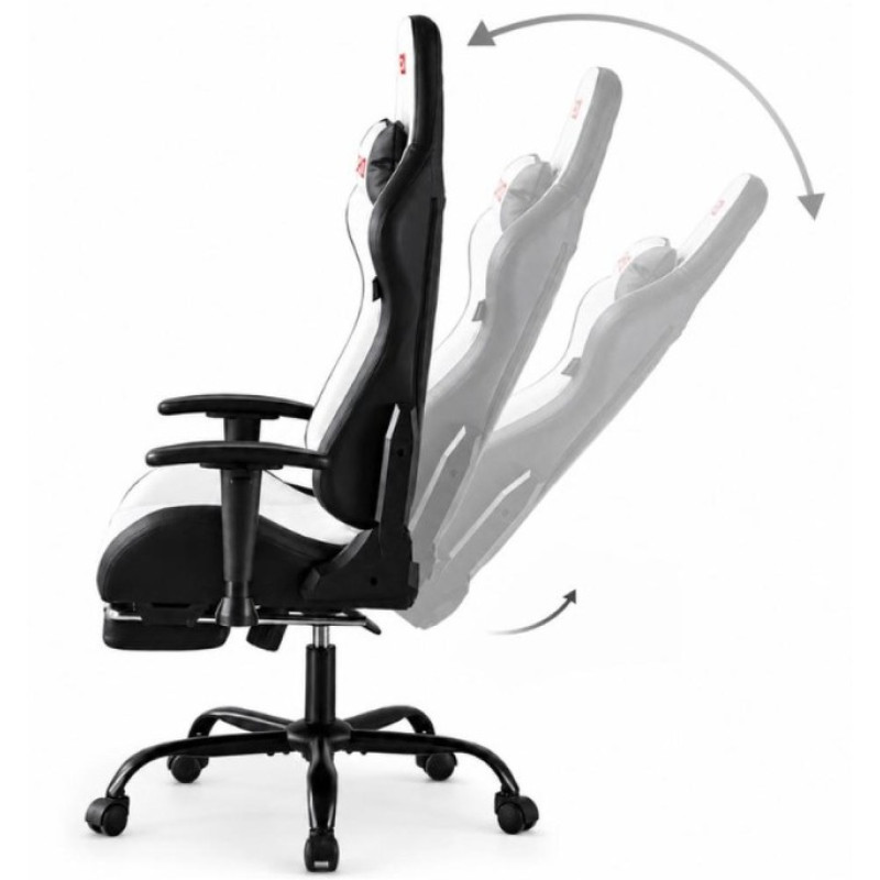Геймерське крісло Bonro 1002G-1 з підставкою для ніг, біле
