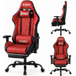 Геймерське крісло Bonro 1002G-1 з підставкою для ніг, червоне