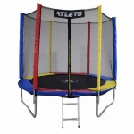 Батут Atleto Multikolor 183 см с сеткой и лестницей