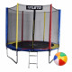 Батут Atleto Multikolor 183 см с сеткой и лестницей