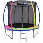 Батут Atleto Multikolor 183 см с внутренней сеткой и лестницей