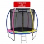 Батут Atleto Multikolor 183 см с внутренней сеткой и лестницей