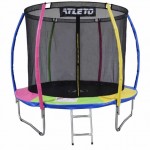 Батут Atleto Multikolor 252 см с внутренней сеткой и лестницей
